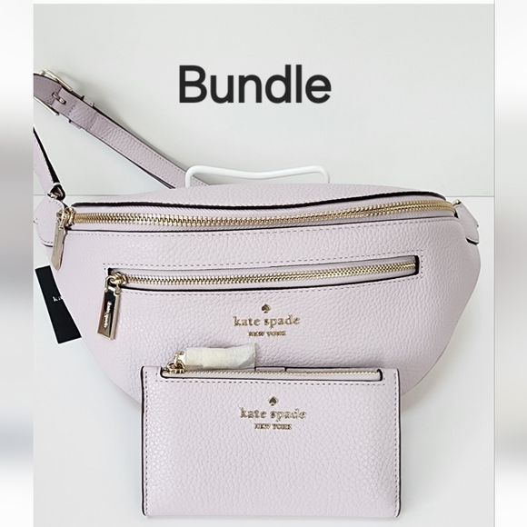 kate spade Handbags - Kate Spade Leila Belt Bag Fanny Pack & Wallet in Lilac Moon Leather NWT!